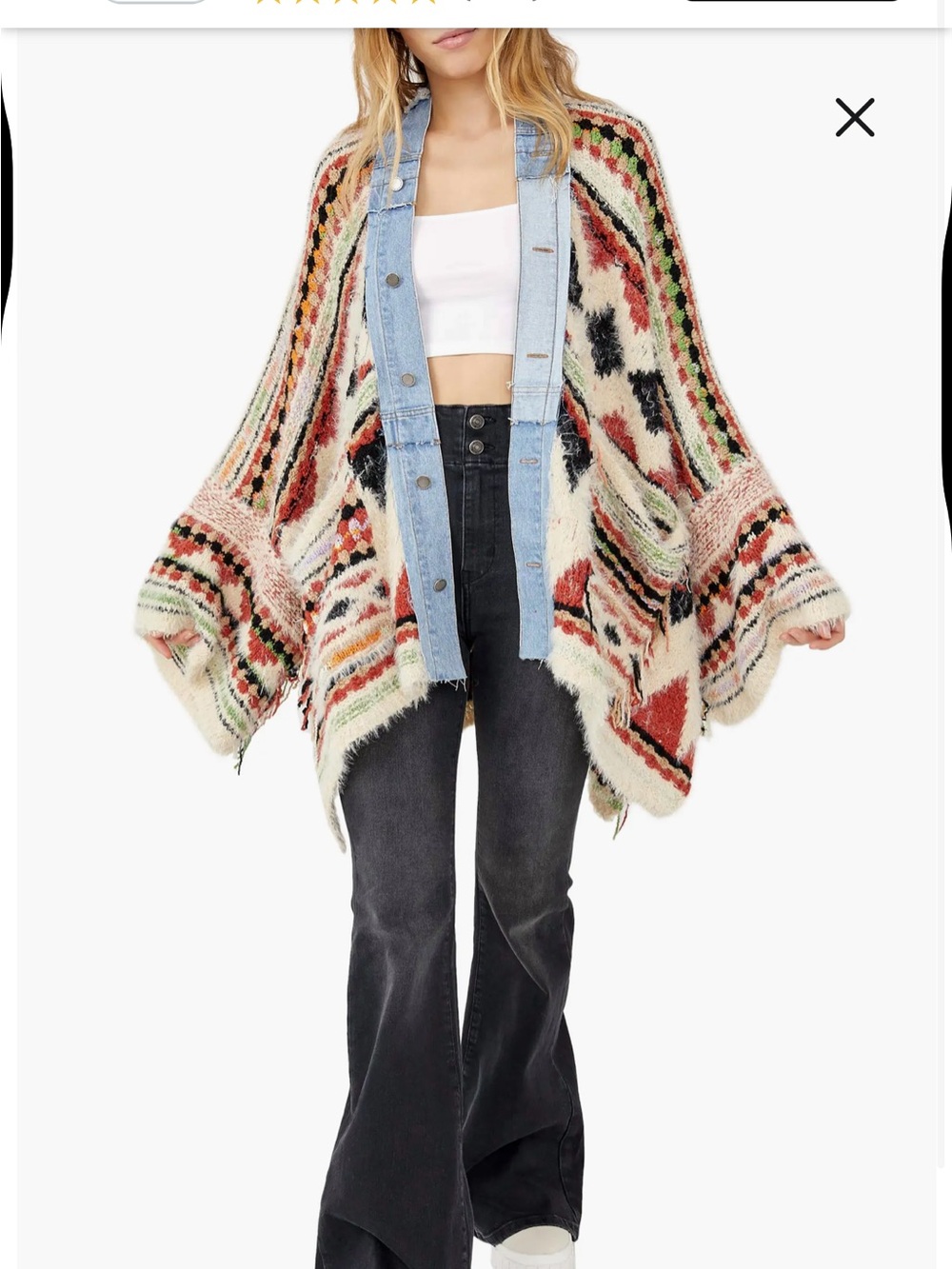 Free People Running Wild Poncho - NWT